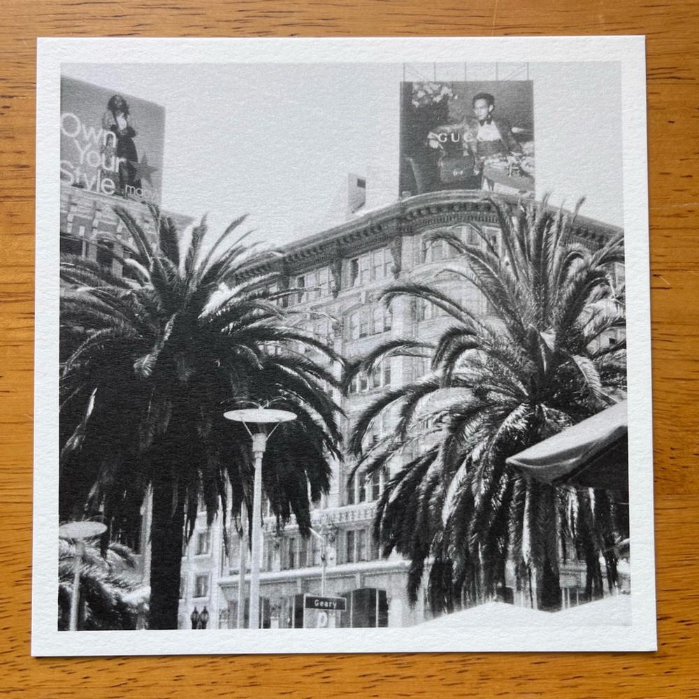 Art Print / 5x5 / San Francisco Union Square Black & White / 35 mm Film